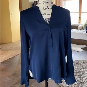Vince Long Sleeve Blue Blouse